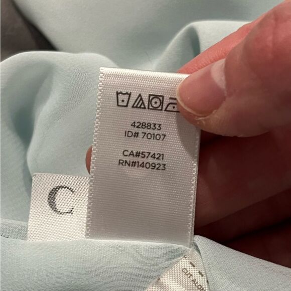 Ann Taylor Loft Light Blue Chiffon V-Neck Racerback Layering Tank Top Size Small - Picture 8 of 9